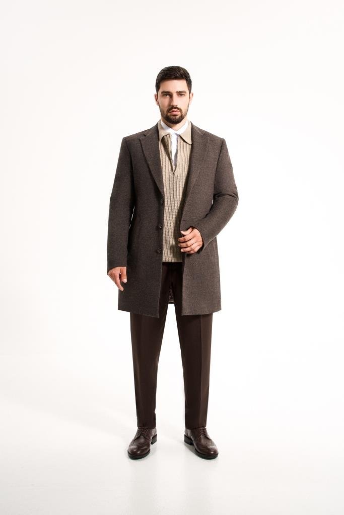 Пальто MAZALTOVMAN премиум Темно-коричневое фактурное