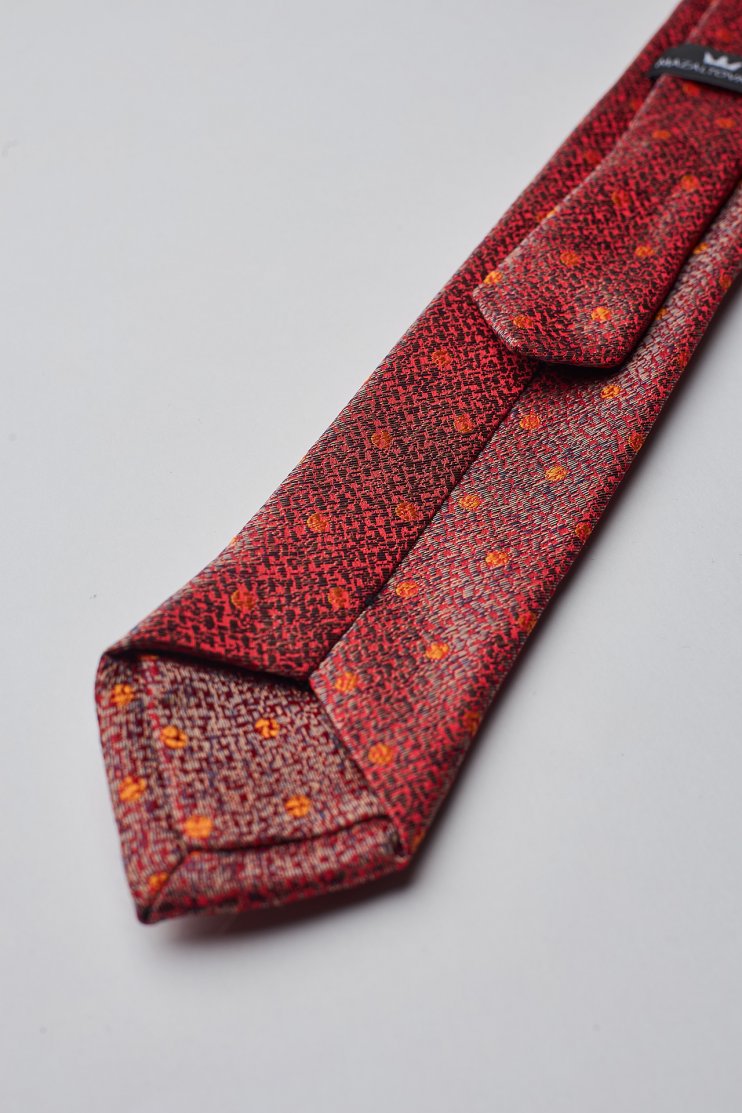 Мужской галстук Красный с золотистым отливом
