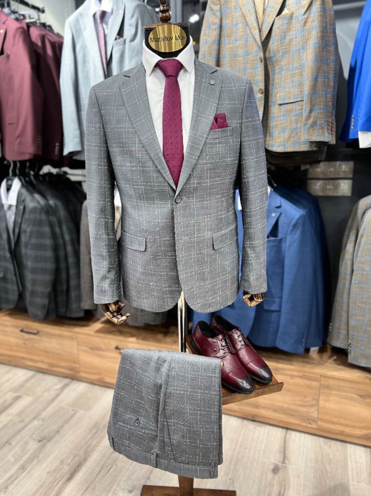 Костюм MAZALTOVMAN 2-ка Серый в клетку