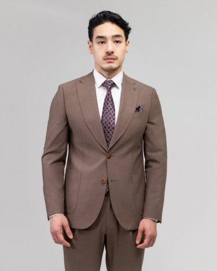 Молодежный костюм 2-ка Mazaltovman коричневый из фактурной ткани