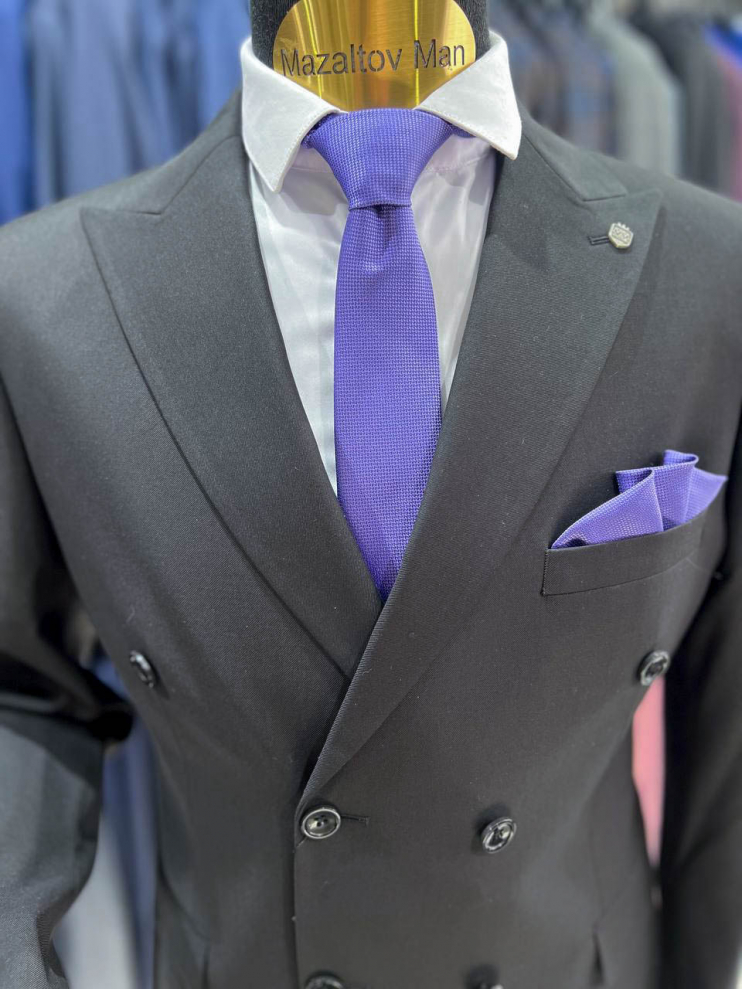 Костюм 2-ка MAZALTOVMAN Черный двубортный