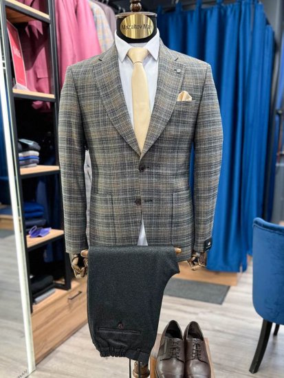 Костюм MAZALTOVMAN 2-ка Серый в клетку премиум